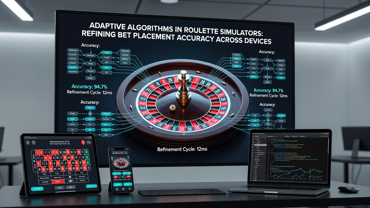 Visualisatie van adaptieve algoritmen die inzetpatronen analyseren in een roulette simulator interface
