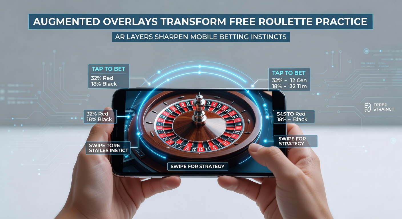 Smartphone-scherm met AR-overlay op een virtueel roulettewiel, waar probabiliteiten en inzetpatronen real-time worden gehighlight tijdens gratis oefensessies