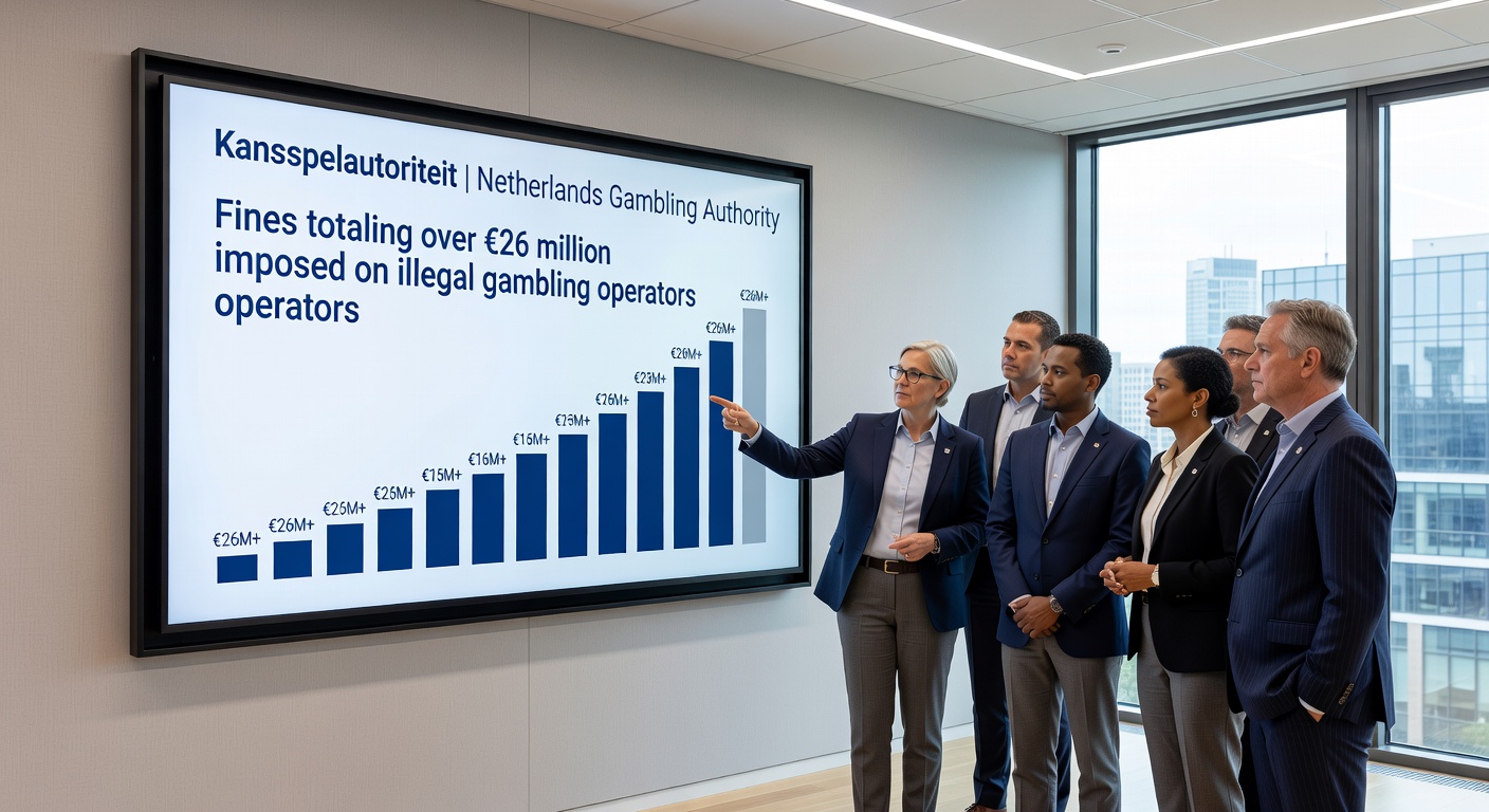 Grafiek met stijgende boetebedragen van de KSA tegen illegale gokken, met focus op de recente record in 2026