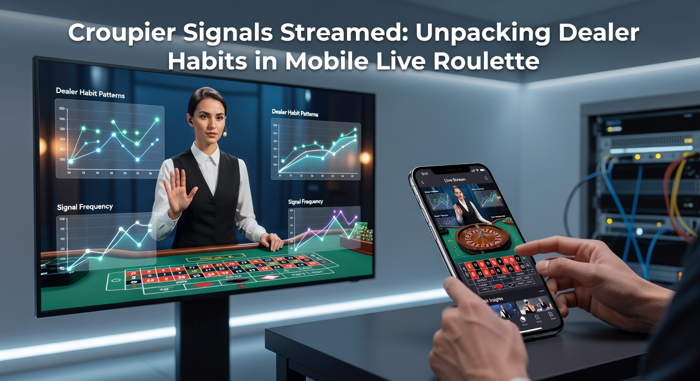 Close-up van een croupier's handen die de roulettebal positioneert, zichtbaar op een mobiel scherm met live chat