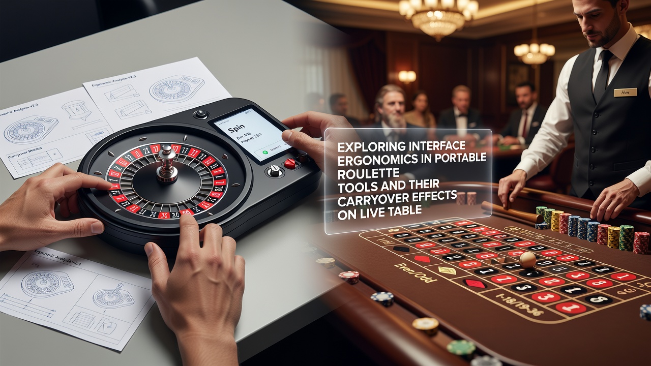 Speler die mobiele roulette tool gebruikt naast een live tafel setup om carryover effecten te illustreren