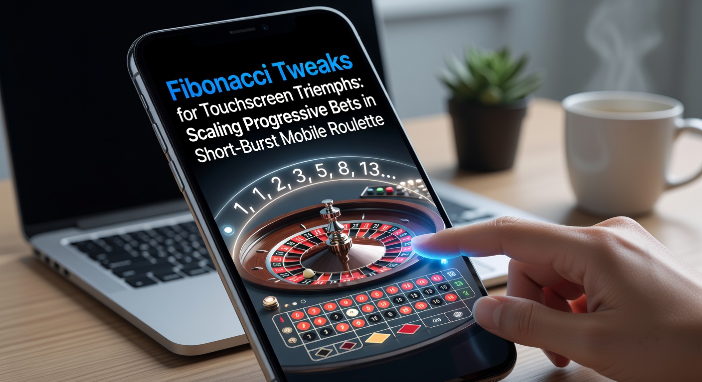 Touchscreen met mobiele roulette-app die Fibonacci-sequentie toont tijdens een korte speelronde