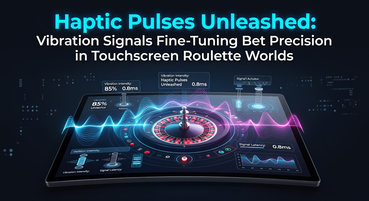 Touchscreen roulette app met haptische vibratiefeedback tijdens een inzetplaatsing, waarbij een subtiele puls de vingerbeweging bevestigt