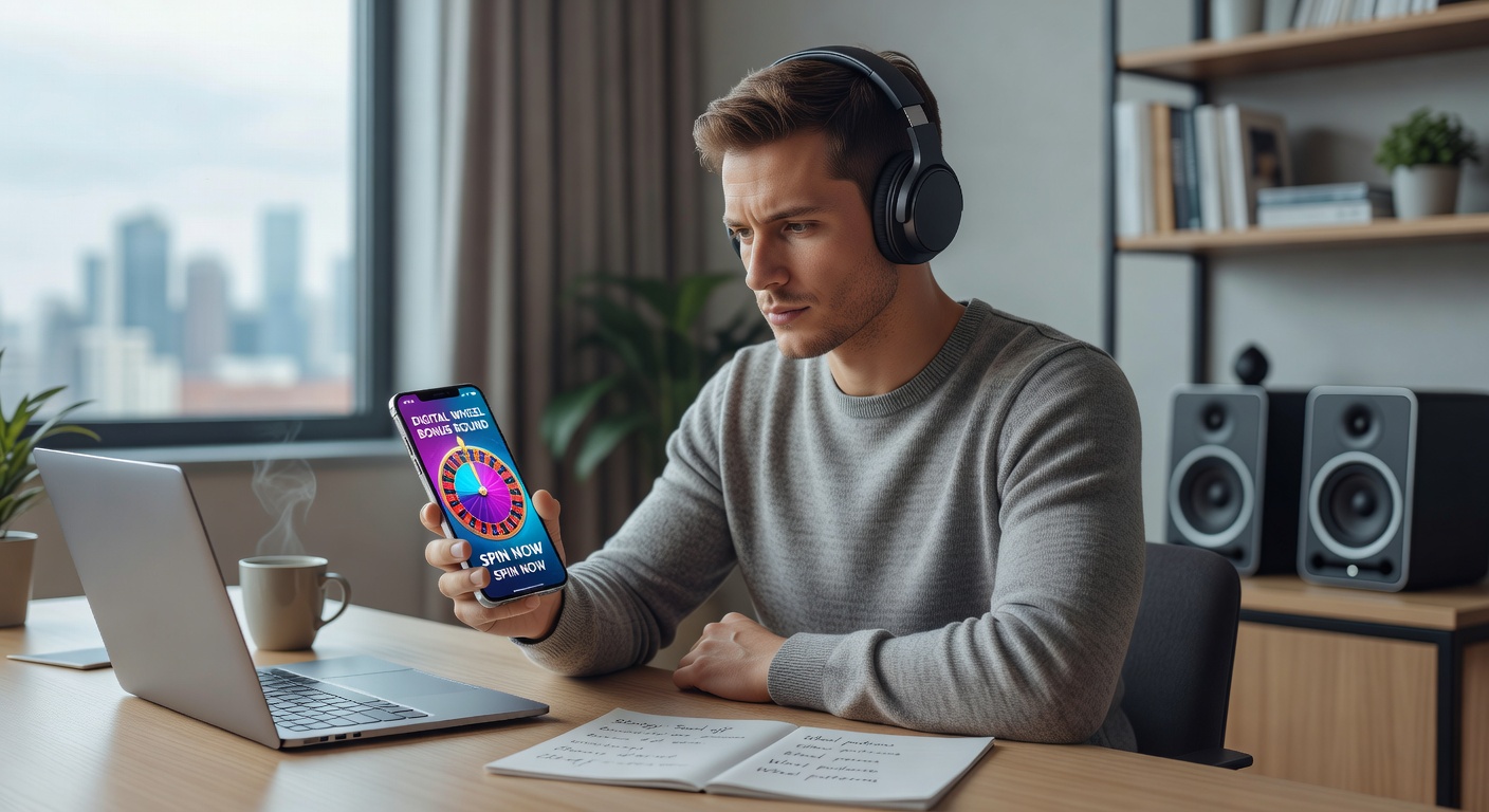 Geluidslandschappen en focus tijdens mobiele digitale wielspellen op tablets en smartphones
