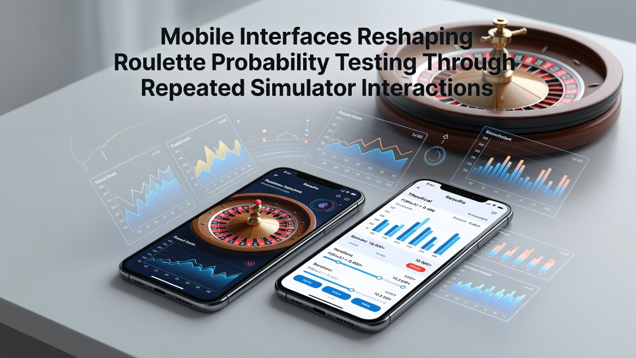 Gebruiker test roulette kansen op mobiel apparaat met simulator