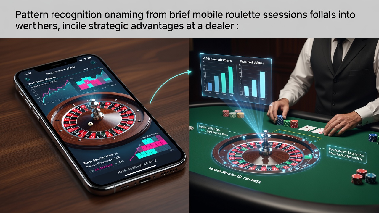 Mobiele roulette app met korte burst sessies die patroonherkenning trainen