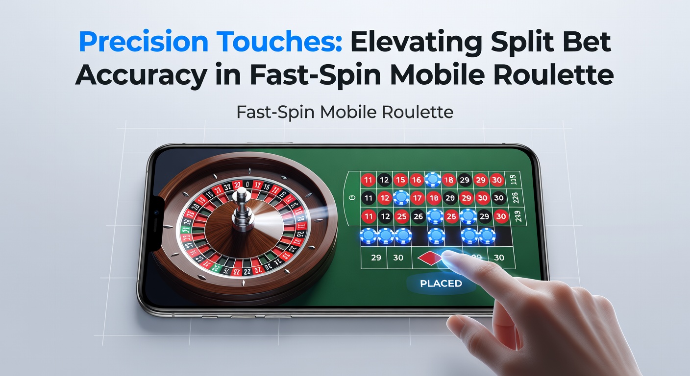 Mobiel roulette-scherm met precieze split bet-plaatsing op een touchscreen tijdens een snelle spin