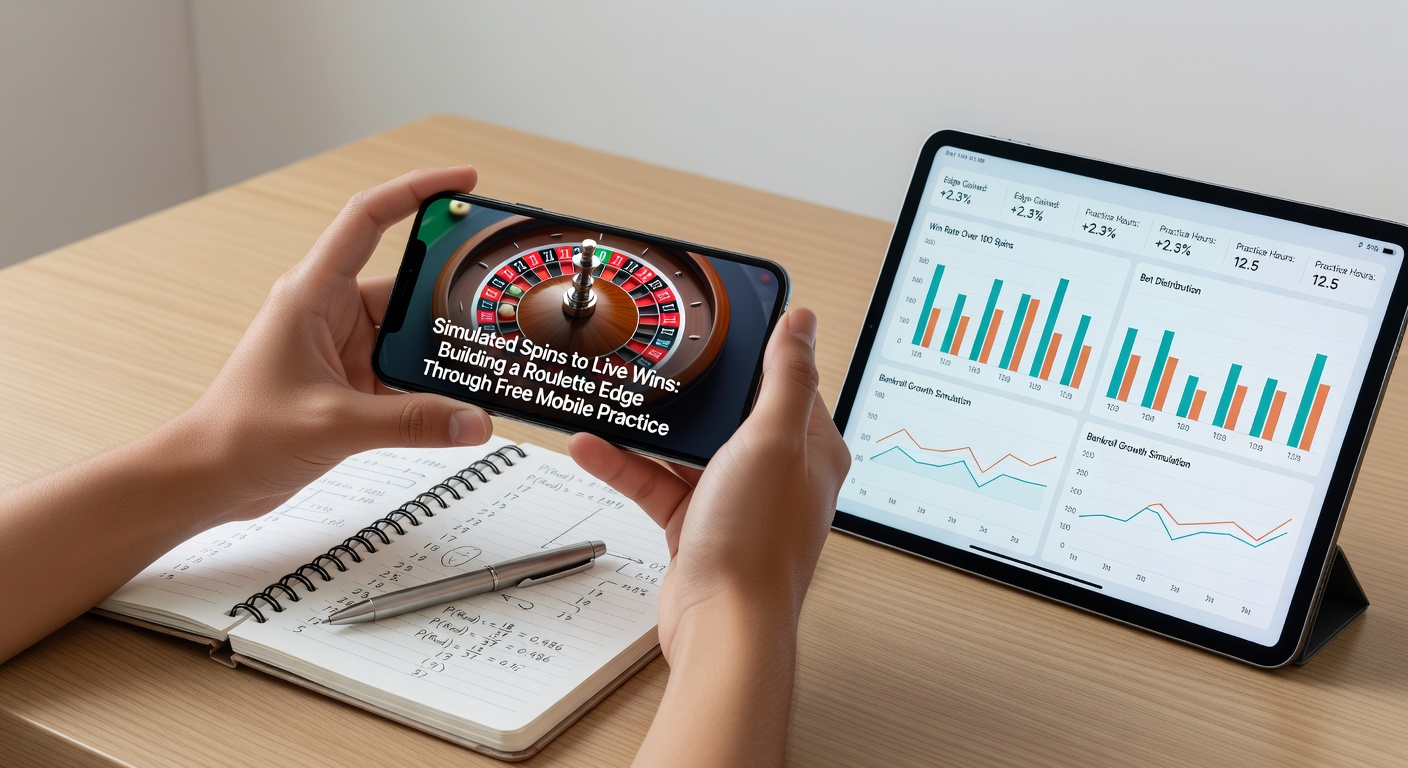 Grafiek met statistieken van roulette-sessies: gesimuleerde versus live resultaten, lijnen tonen verbeterde winrates na oefening