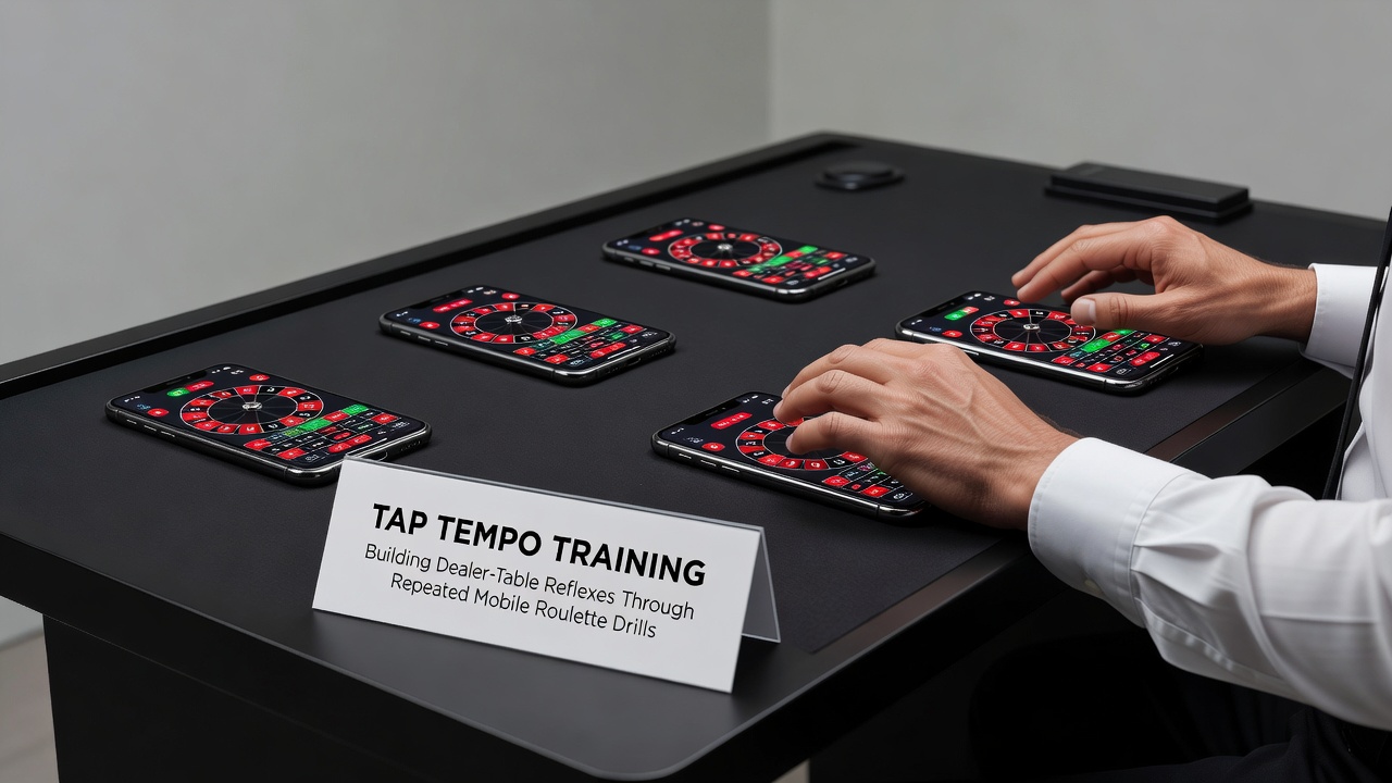 Mobiele roulette app met tap tempo drills op een touchscreen apparaat