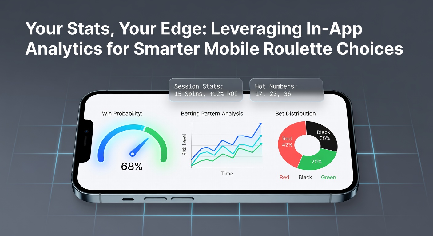 Smartphone met geavanceerd analytics dashboard voor roulette, grafieken met trends en voorspellingen